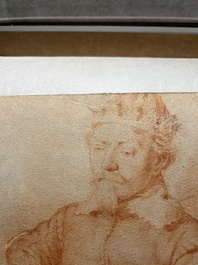 Cornelis Visscher II (1628-1658, attr. &agrave;): 'Portrait d'un roi', sanguine sur papier