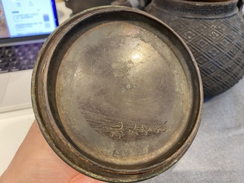 Six Japanese cast iron 'tetsubin' kettles, Meiji, 19/20th C.