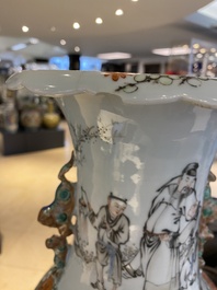 A Chinese qianjiang cai vase, signed He Minggu 何明谷, dated 1934