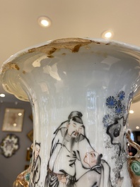 A Chinese qianjiang cai vase, signed He Minggu 何明谷, dated 1934