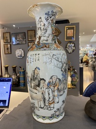 A Chinese qianjiang cai vase, signed He Minggu 何明谷, dated 1934