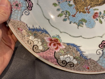 A Chinese famille rose 'mandarin ducks' dish, Qianlong