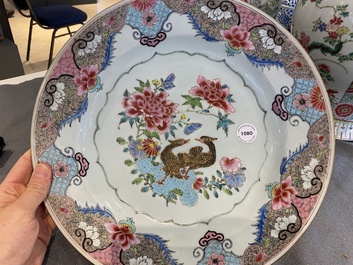 A Chinese famille rose 'mandarin ducks' dish, Qianlong