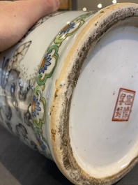 A Chinese qianjiang cai vase, signed He Minggu 何明谷, dated 1934
