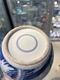 Een Chinese blauw-witte 'drie vrienden van de winter' pot, Kangxi