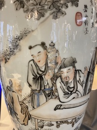 A Chinese qianjiang cai vase, signed He Minggu 何明谷, dated 1934