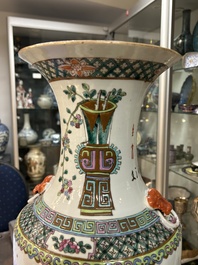 Two Chinese famille rose vases, 19th C.