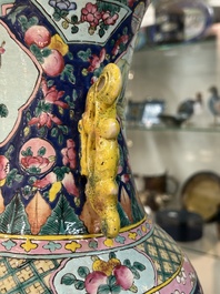 Two Chinese famille rose vases, 19th C.