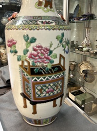 Two Chinese famille rose vases, 19th C.