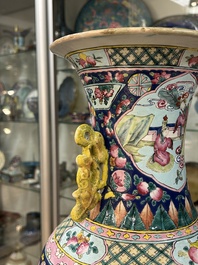 Two Chinese famille rose vases, 19th C.