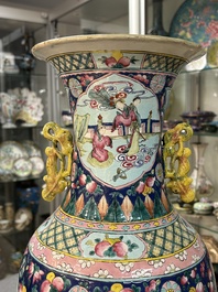 Two Chinese famille rose vases, 19th C.