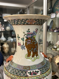Two Chinese famille rose vases, 19th C.