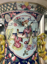 Two Chinese famille rose vases, 19th C.