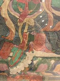 Thangka figurant Tara Verte, Tibet, 17&egrave;me
