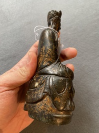 Bouddha en bronze dor&eacute; et laqu&eacute;, Sino-Tibet, fin Ming ou d&eacute;but Qing