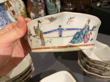 Service &agrave; mendiants en porcelaine de Chine famille rose, 19&egrave;me