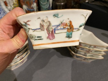 Service &agrave; mendiants en porcelaine de Chine famille rose, 19&egrave;me