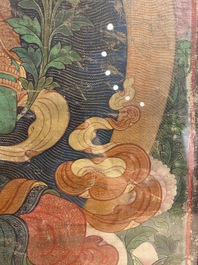 Thangka figurant Tara Verte, Tibet, 17&egrave;me