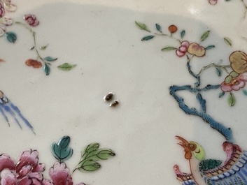 A Chinese famille rose dish with reticulated border, Qianlong