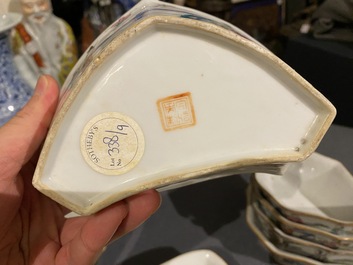Service &agrave; mendiants en porcelaine de Chine famille rose, 19&egrave;me