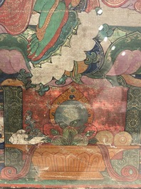 Thangka figurant Tara Verte, Tibet, 17&egrave;me