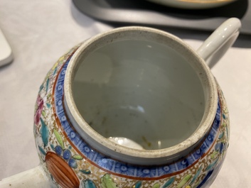 Six Chinese blue and white and famille rose porcelain wares, Kangxi and later