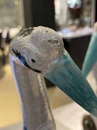 A pair of large Chinese white cranes, Qing