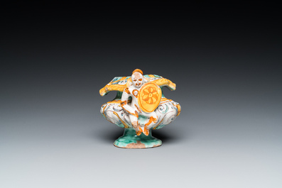A polychrome Italian maiolica salt, Deruta, 17th C.