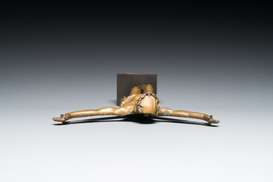 A parcel-gilt bronze corpus, probably France, 15/16th C.