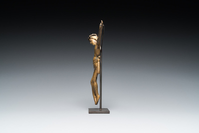 A parcel-gilt bronze corpus, probably France, 15/16th C.
