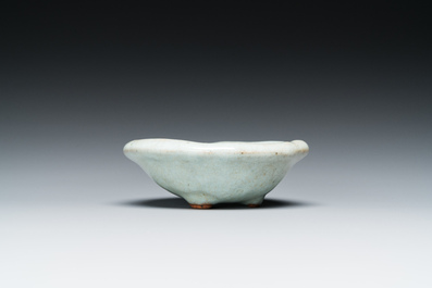 A small Chinese junyao enamel tripod bowl, probably Ming