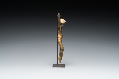 A parcel-gilt bronze corpus, probably France, 15/16th C.