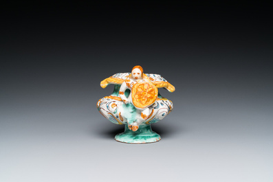 A polychrome Italian maiolica salt, Deruta, 17th C.