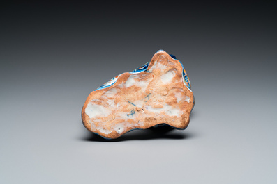 Mod&egrave;le d'un coq en fa&iuml;ence polychrome de Delft, 18&egrave;me