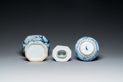 Zes blauw-witte Delftse vazen, 17/18e eeuw