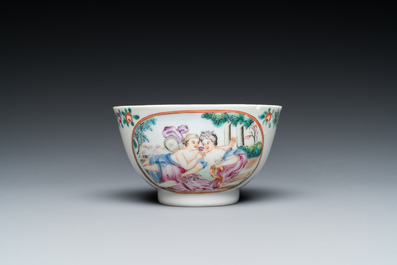 Four pieces of Chinese export porcelain with mythological and romantic subjects, Qianlong