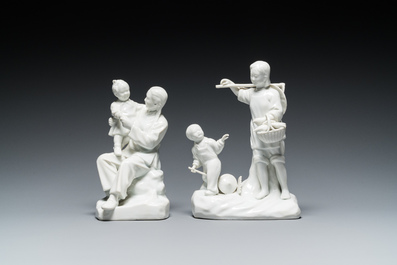 Two Chinese blanc de Chine Cultural Revolution groups, 20th C.
