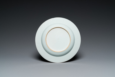 A Chinese famille rose 'mythological subject' plate with Apollo and Daphne, Yongzheng