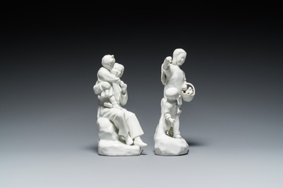 Two Chinese blanc de Chine Cultural Revolution groups, 20th C.