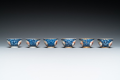 A Chinese famille rose 18-piece 'mandarin subject' tea service, Qianlong