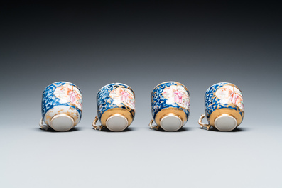 A Chinese famille rose 18-piece 'mandarin subject' tea service, Qianlong