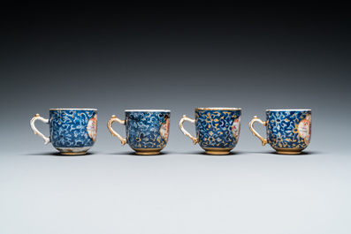 A Chinese famille rose 18-piece 'mandarin subject' tea service, Qianlong