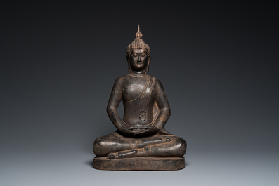 A large bronze Mandalay-style Buddha, probably Burma, 19th C.