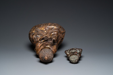 Deux sculptures de Bouddhas en bronze dor&eacute;, Tha&iuml;lande, 19/20&egrave;me