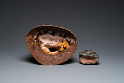 Deux sculptures de Bouddhas en bronze dor&eacute;, Tha&iuml;lande, 19/20&egrave;me
