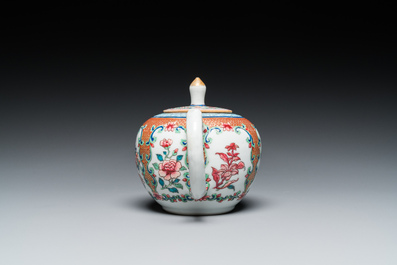 A fine Chinese famille rose teapot and cover, Yongzheng
