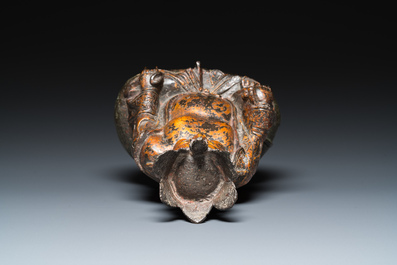 A Chinese gilt bronze crowned Buddha, Ming