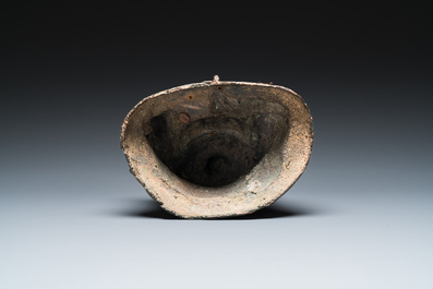 A Chinese gilt bronze crowned Buddha, Ming