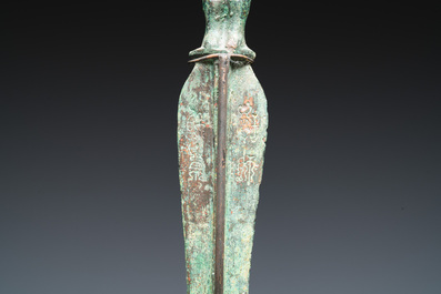 A Chinese inscribed bronze sword, Warring States Period or Han, ca. 3rd C. b.C.
