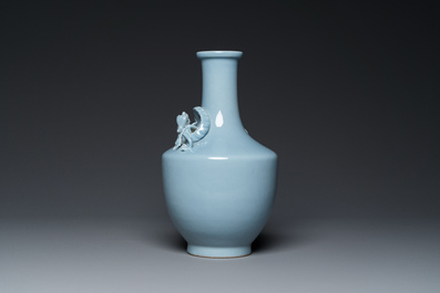 A Chinese monochrome clair-de-lune-glazed vase, Yongzheng mark, Republic